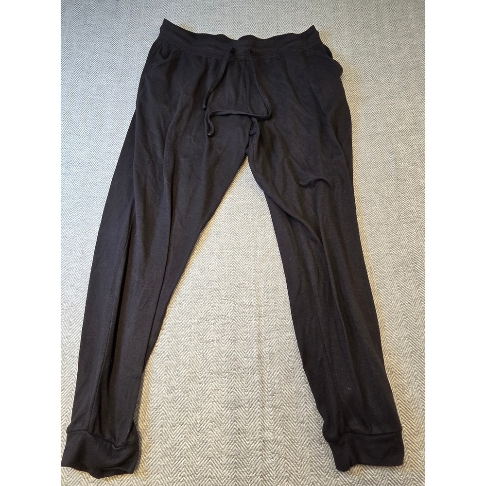 Maurices Jogger Pants Women's Large Black Slash Pockets Drawstring Tapered Leg
